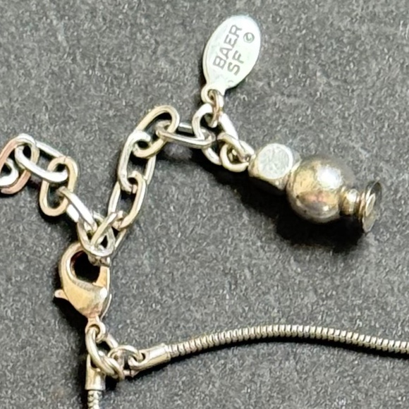 VINTAGE HANDMADE BAER SF Necklace Two-Tone Metals Modern 16"-19" - Picture 3 of 7